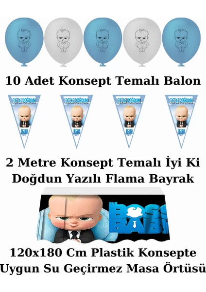 Patron Bebek 8 Kişilik Doğum Günü Parti Malzemeleri Süsleri Seti