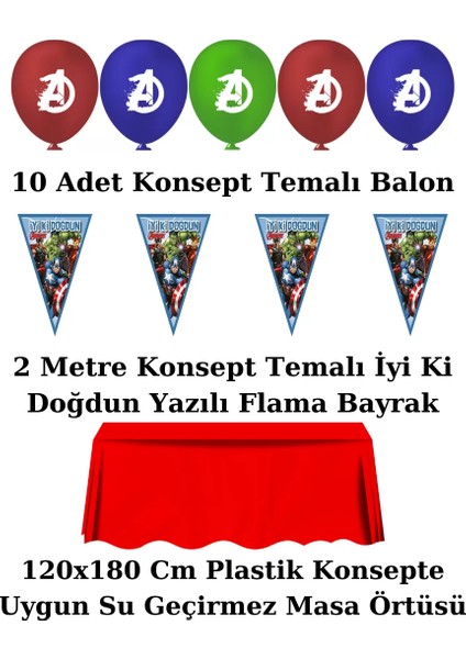 Avengers 8 Kişilik Doğum Günü Parti Malzemeleri Süsleri Seti