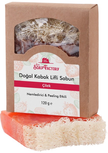 Doğal Kabak Lifi Çilek Sabunu 120 g - Vegan - Lüks - Çevre Dostu - Bütün Cilt Tipleri İçin Uygun - Üstün Cilt Bakımı -Bitkisel