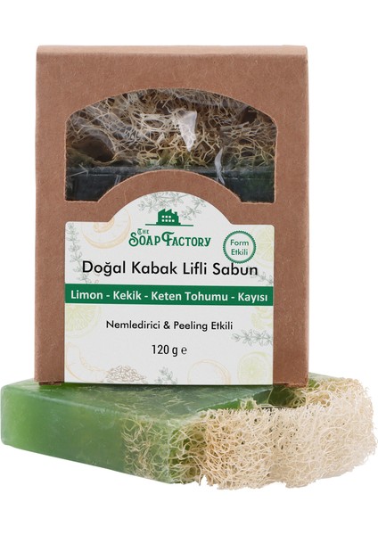 Doğal Kabak Lifi Limon-Kekik-Keten Tohumu-Kayısı Sabunu 120 g - Vegan - Lüks - Çevre Dostu - Bütün Cilt Tipleri İçin Uygun - Üstün Cilt Bakımı