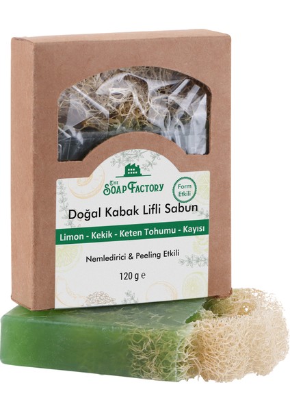 Doğal Kabak Lifi Limon-Kekik-Keten Tohumu-Kayısı Sabunu 120 g - Vegan - Lüks - Çevre Dostu - Bütün Cilt Tipleri İçin Uygun - Üstün Cilt Bakımı