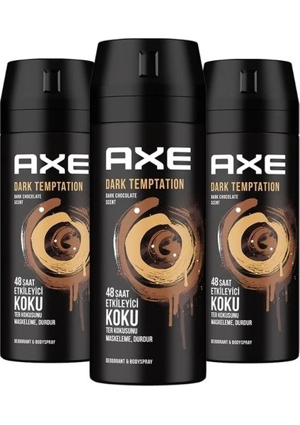 Erkek Deodorant & Bodyspray Dark Temptation 48 Saat Etkileyici Koku 150 ml X6