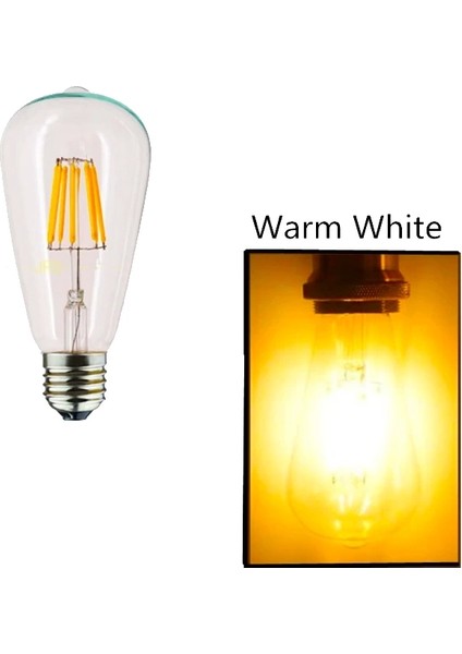 CT-4353 8W E27 Duylu Rustik LED Ampul Günışığı Rengi