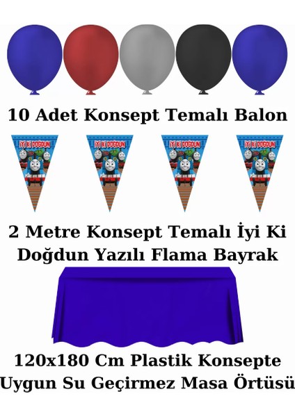 Thomas Train 8 Kişilik Doğum Günü Parti Malzemeleri Süsleri Seti