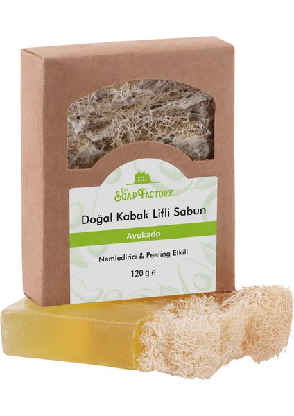 Doğal Kabak Lifi Avokado Sabunu 120 g - Vegan - Lüks - Çevre Dostu - Bütün Cilt Tipleri İçin Uygun - Üstün Cilt Bakımı