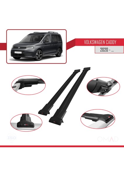 Volkswagen Caddy 2020 ve Sonrası ile Uyumlu Fly Model Ara Atkı Tavan Barı Siyah indirimleri