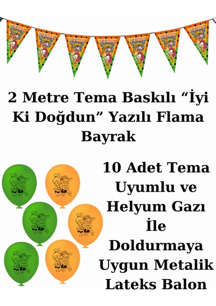 Taş Devri Çakıl Bambam Bayraklı ve Afişli 16 Kişilik Doğum Günü Parti Malzemeleri Süsleri Seti