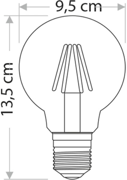 CT-4354 6W E27 Duylu G95 Glop Rustik LED Ampul Günışığı Rengi