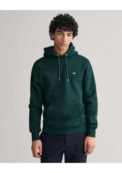 Erkek Yeşil Regular Fit Kapüşonlu Sweatshirt 2007058.374