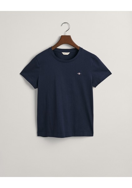 Kadın Lacivert Regular Fit Bisiklet Yaka T-Shirt 4200200.433