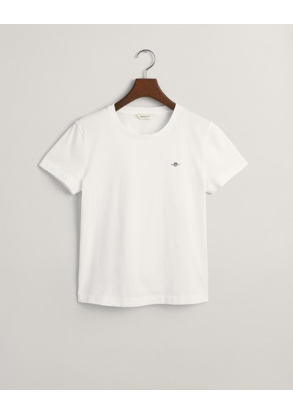 Kadın Beyaz Regular Fit Bisiklet Yaka T-Shirt 4200200.110