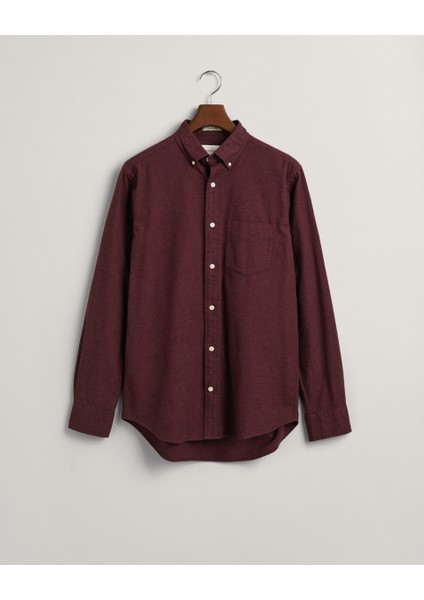 Erkek Bordo Regular Fit Düğmeli Yaka Gömlek 3230218.638 fırsatları