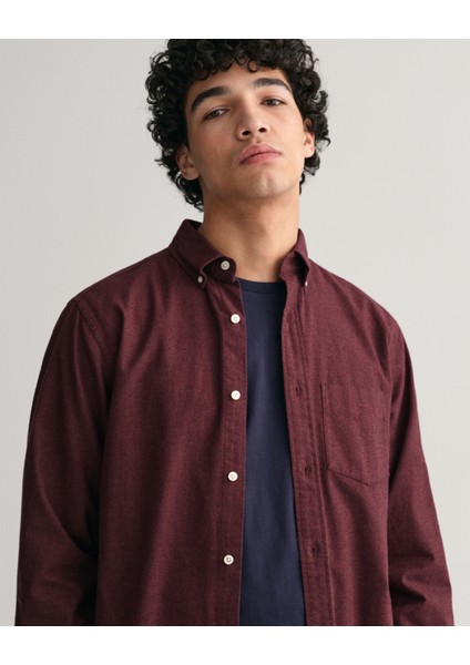 Erkek Bordo Regular Fit Düğmeli Yaka Gömlek 3230218.638 indirimleri
