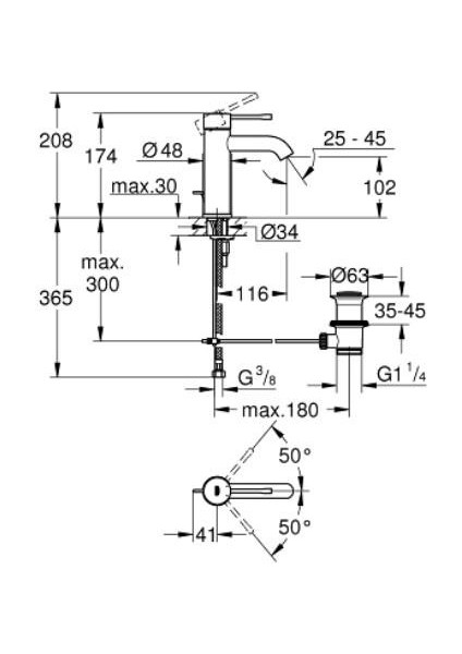 Essence Tek Kumandalı Lavabo Bataryası 1/2" S-Boyut - 24171GN1