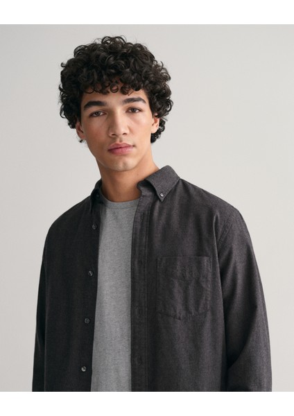Erkek Gri Regular Fit Düğmeli Yaka Gömlek 3230218.95