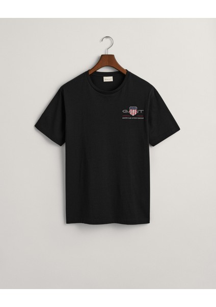 Erkek Siyah Regular Fit Bisiklet Yaka Logolu T-Shirt 2067004.5
