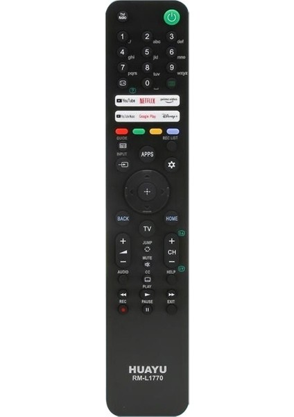 Kl RM-L1770 Sony Youtube-Prıme Vıdeo-Google Play-Netflıx-Dısney Tuşlu Lcd-Led Tv Kumanda Siyah - Beyaz