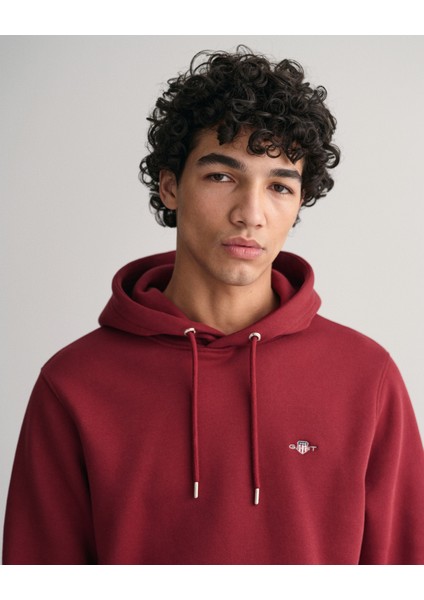 Erkek Bordo Regular Fit Kapüşonlu Sweatshirt 2007058.604