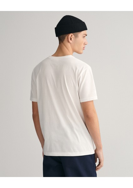 Erkek Beyaz Regular Fit Bisiklet Yaka Logolu T-Shirt 2067004.110 fiyatları