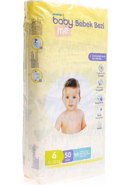 Baby Me Xl 6 Numara Bebek Bezi 15-25 kg 50 Adet