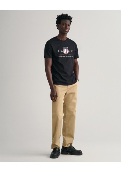 Erkek Siyah Regular Fit Bisiklet Yaka Logolu T-Shirt 2003199.5 indirimleri