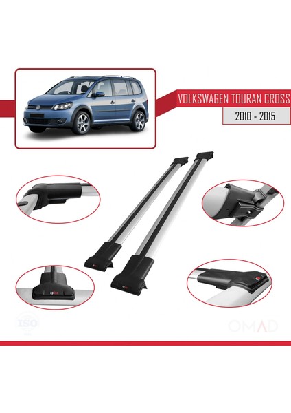 Volkswagen Touran Cross 2010-2015 Arası ile Uyumlu Fly Model Ara Atkı Tavan Barı Gri indirimleri