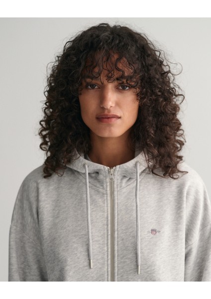 Kadın Gri Relaxed Fit Fermuarlı Logolu Sweatshirt 4204665.94 indirimleri