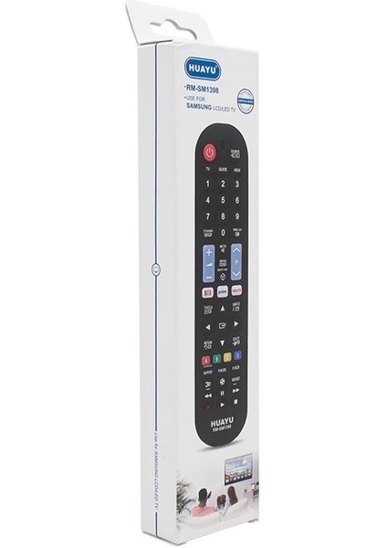 Kl Samsung RM-SM1398 Netflıx- Prıme Vıdeo Tuşlu Unıversal Lcd-Led Tv Kumanda Siyah - Beyaz