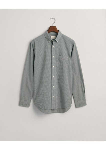 Erkek Yeşil Regular Fit Düğmeli Yaka Kareli Gömlek 3230182.338 modelleri