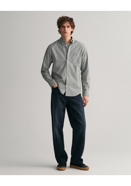 Erkek Yeşil Regular Fit Düğmeli Yaka Kareli Gömlek 3230182.338 indirimleri