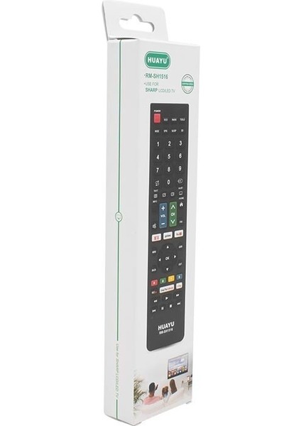 Kl RM-SH1516 Sharp Netflıx- Youtube- Prıme Vıdeo Tuşlu Unıversal Lcd-Led Tv Kumanda Siyah - Beyaz
