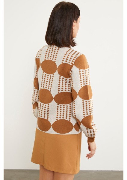 Yarım Balıkçı Çift Renk Triko Kazak - Kamel fırsatları