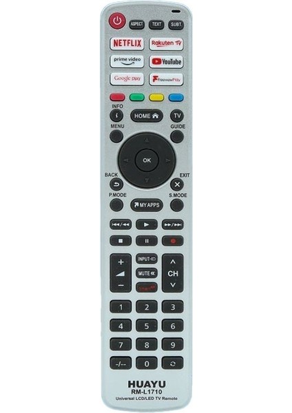 Kl RM-L1710 Unıversal Netflıx-Prıme Vıdeo-Youtube-Rakuten Tv-Google Play Tuşlu LCD LED Tv Kumandası Siyah - Beyaz