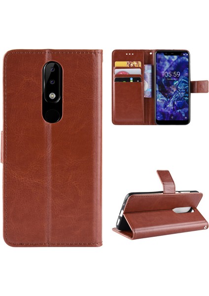 Nokia X5 / Nokia 5.1 Plus Deri Cüzdan Telefon Kılıfı (Yurt Dışından)