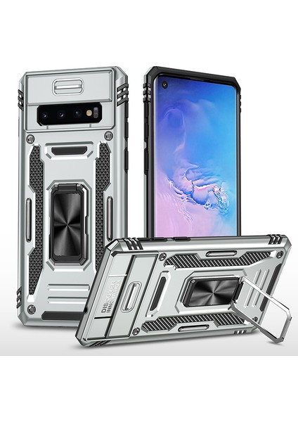 Samsung Galaxy S10 Kamera Kapaklı Darbeye Dayanıklı Telefon Kılıfı (Yurt Dışından)