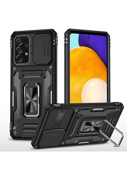 Samsung Galaxy A52/A52S Kamera Kapaklı Darbeye Dayanıklı Telefon Kılıfı (Yurt Dışından)