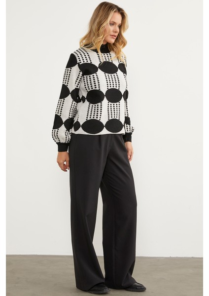 Yarım Balıkçı Çift Renk Triko Kazak - Siyah fırsatları