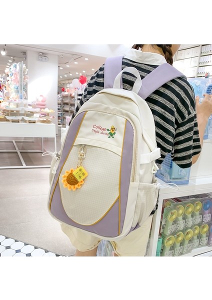 Kadınlar Için Yeni Kore Tarzı Moda Ins Okul Çantası, Kişiselleştirilmiş Moda Naylon Sırt Çantası, Büyük Kapasiteli, Erkekler Için Hafif Rahat Sırt Çantası (Yurt Dışından) modelleri