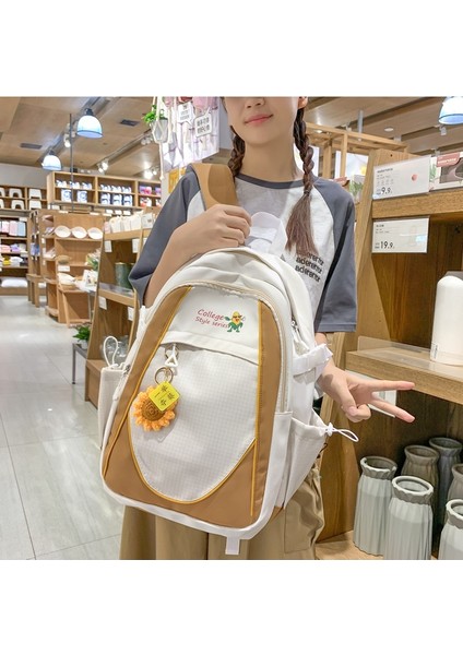 Kadınlar Için Yeni Kore Tarzı Moda Ins Okul Çantası, Kişiselleştirilmiş Moda Naylon Sırt Çantası, Büyük Kapasiteli, Erkekler Için Hafif Rahat Sırt Çantası (Yurt Dışından) modelleri