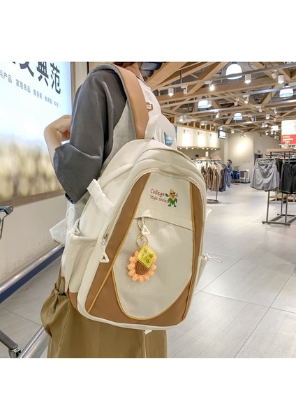 Kadınlar Için Yeni Kore Tarzı Moda Ins Okul Çantası, Kişiselleştirilmiş Moda Naylon Sırt Çantası, Büyük Kapasiteli, Erkekler Için Hafif Rahat Sırt Çantası (Yurt Dışından) indirimleri