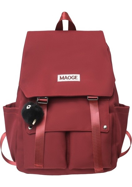 Japon Sırt Çantası Erkek Moda Trendi Büyük Kapasiteli Sırt Çantası Rahat Basit Düz Renk Naylon Sırt Çantası (Yurt Dışından)