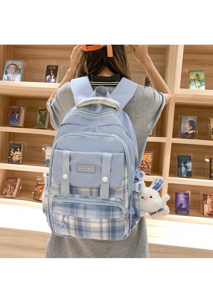 Yeni Büyük Kapasiteli Trendy ve Şık Damalı Ortaokul Üniversite Öğrenci Sırt Çantası (Yurt Dışından) fiyatları