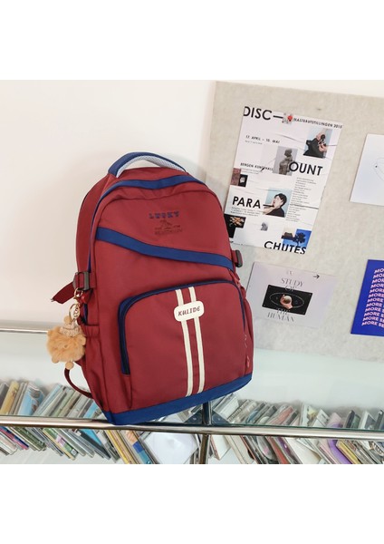 Öğrenci Sırt Çantası Kolej Tarzı Kız Sırt Çantası 2023 Yeni Moda Kontrast Renk Ortaokul Öğrencisi Okul Çantası Erkek (Yurt Dışından) fırsatları