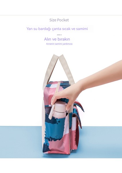 Moda Tek Omuz Çapraz Omuz Taşınabilir Mumya Çanta Su Geçirmez Büyük Kapasiteli Çok Fonksiyonlu Anne ve Bebek Çıkış Çanta (Yurt Dışından) modelleri