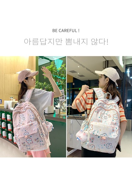 Küçük Taze ve Sevimli Sırt Çantası Kampüs Karikatür Çocuk Sırt Çantası Kadın Hengeng Karikatür Baskı Öğrenci Okul Çantası (Yurt Dışından) modelleri