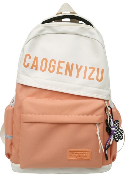 Yeni Kişiselleştirilmiş Mektup Trend Sırt Çantası Büyük Kapasiteli Naylon Ortaokul Öğrenci Çantası Kadınlar Için Rahat Hafif Basit Sırt Çantası (Yurt Dışından)