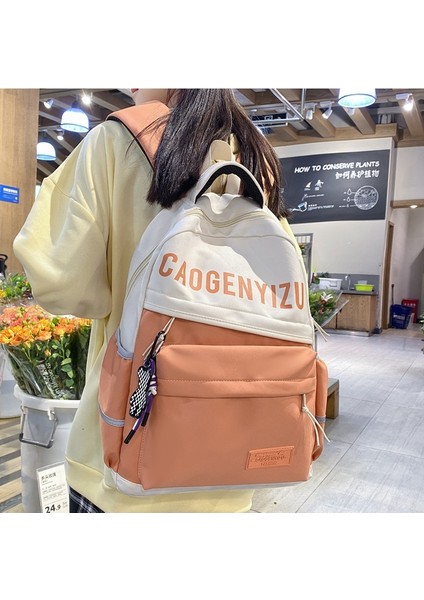 Yeni Kişiselleştirilmiş Mektup Trend Sırt Çantası Büyük Kapasiteli Naylon Ortaokul Öğrenci Çantası Kadınlar Için Rahat Hafif Basit Sırt Çantası (Yurt Dışından) fırsatları