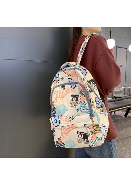 Erkekler, Ortaokul Öğrencileri ve Lise Öğrencileri Için Okul Çantaları 2023 Yeni Stil Kız Grafiti Ilkokul Öğrencileri ve Üniversite Öğrencileri Moda Sırt Çantaları (Yurt Dışından)