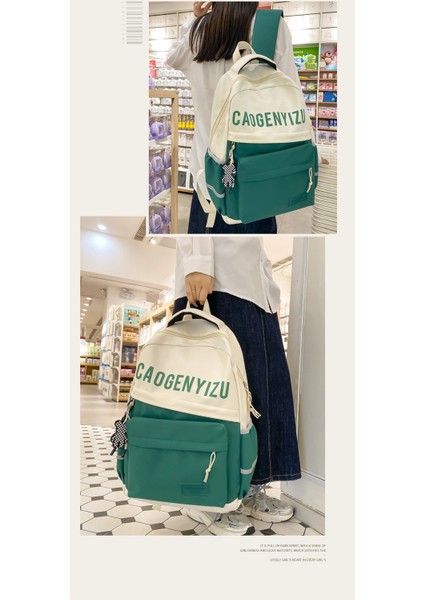 Yeni Kişiselleştirilmiş Mektup Trend Sırt Çantası Büyük Kapasiteli Naylon Ortaokul Öğrenci Çantası Kadınlar Için Rahat Hafif Basit Sırt Çantası (Yurt Dışından) modelleri