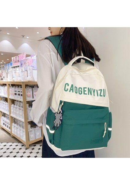 Yeni Kişiselleştirilmiş Mektup Trend Sırt Çantası Büyük Kapasiteli Naylon Ortaokul Öğrenci Çantası Kadınlar Için Rahat Hafif Basit Sırt Çantası (Yurt Dışından) fırsatları